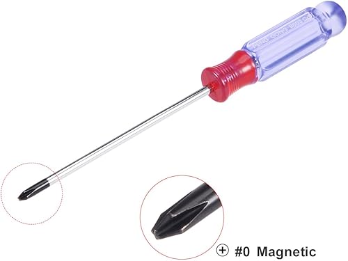 Miniatura 2 de uxcell Destornillador Phillips magnético #0 con mango ergonómico de 3 pulgadas