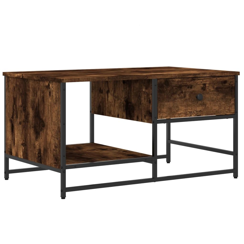 Homgoday Tavolino da caffè in rovere fumé, 85,5 x 51 x 45 cm, in legno ingegnerizzato, tavolino da tè per soggiorno, sala d'accoglienza degli ospiti, camera da letto e mobili da ufficio