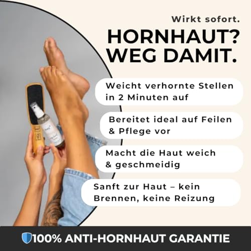 tvey\ weg damit: Hornhautentferner Spray mit Soforteffekt - Mittel gegen Hornhaut und trockene Haut - mit extra viel Urea für weiche Füße - Hornhautweicher Made in Germany 100ml Vegan