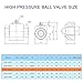 PATIKIL Hydraulic Ball Valve, 2-Way 1/2 Inch NPT Female High Pressure Ball Valve 7250 PSI (50MPa) Carbon Steel Shut-Off Hydraulic Valve for Water Oil