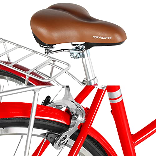 Bicicleta híbrida Tracer Osaka, marco de acero, transmisión Shimano Nexus Inter 3/7 velocidades, asiento y empuñaduras marrones, para ciudad y ruta, varios colores miniatura 6