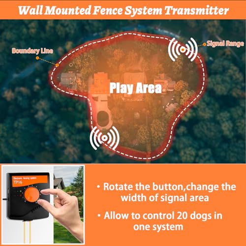 YCCOKJJ Electric Dog Fence Wireless, Underground Dog Fence System with 150M/492FT Boundary Wire and 2 Rechargeable Dog Shock Collars, for Pet Safe Training Outdoor
