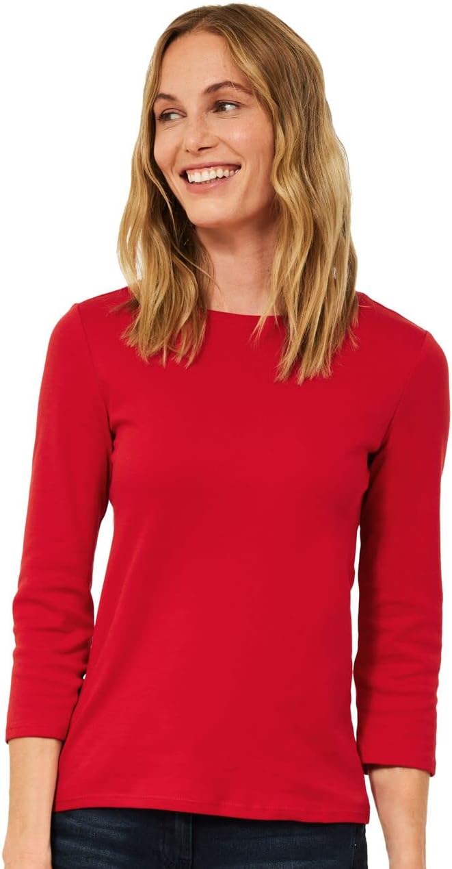 Women's Basic Cotton Shirt, Boat Neckline