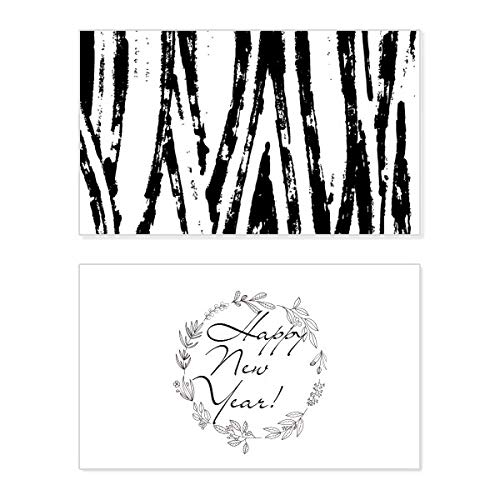 Tarjeta de felicitación de año nuevo Brushwork Conmemorative Bless con texto inglés