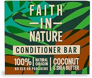 Faith In Nature Natural Coconut and Shea Butter Conditioner Bar, Hydrating, Vegan and Cruelty Free, No SLS or Parabens, For Normal to Dry Hair, 85 g
