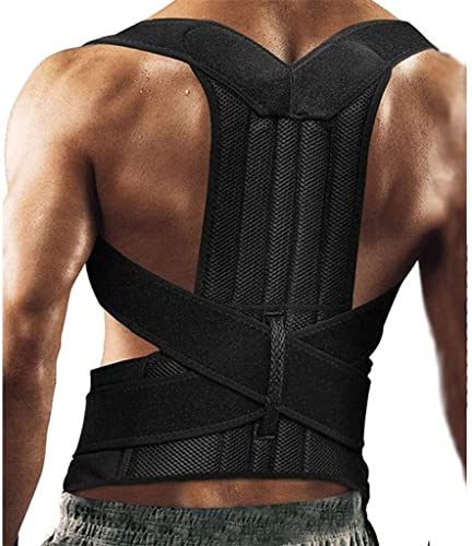 Corrector de Postura Ajustable Soporte para la Espalda Hombro Soporte para la Espalda Corrección de la Postura Cinta Fijadora Postural de la Columna Vertebral (Color : Black, Size : M Code) Tools