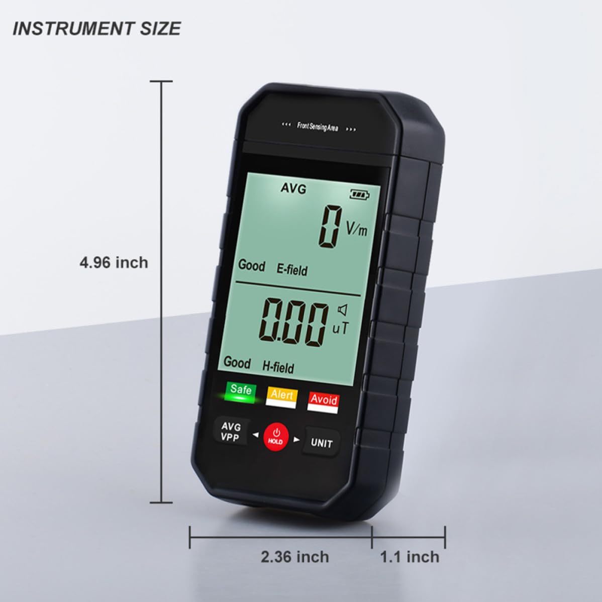 Détecteur de Rayonnement Numérique Portable Noir en Plastique Alarme Sonore et Écran Large Facile à Lire pour Mesure Emf Intérieur et Extérieur