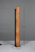Stojacia lampa Trio Leuchten Karuni 463300330 – matný čierny kov, prírodné drevo, s 3x päticou E27 7
