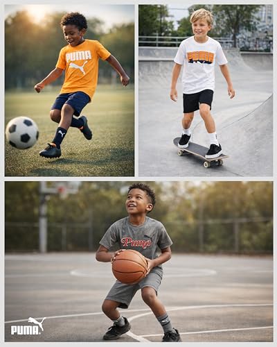 Image of PUMA Boys 2 Piece Graphic Tee Shirt & Matching Socks Set (Sizes S-XL)