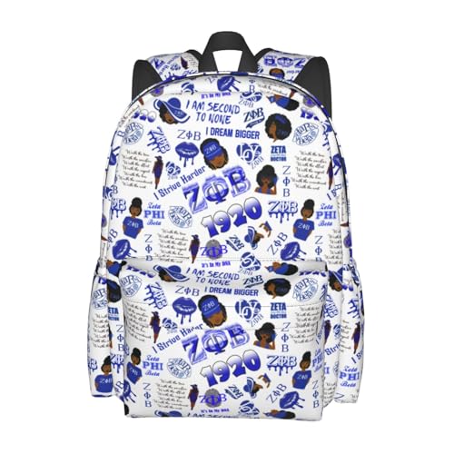 Sorority Zeta Backpack 17 ", Features Your Sorority'S Logo And Quotes For A Personalized Touch. This Unique And Customized Backpack Is Perfect For Jogging And Hiking2