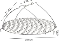 Vista 2 de Hemoton Cooking Rack with 2 Handles Stainless Steel Round Air Fryer Rack Steaming Rack for Baking Cooling Steaming Grilling 20. 8cm