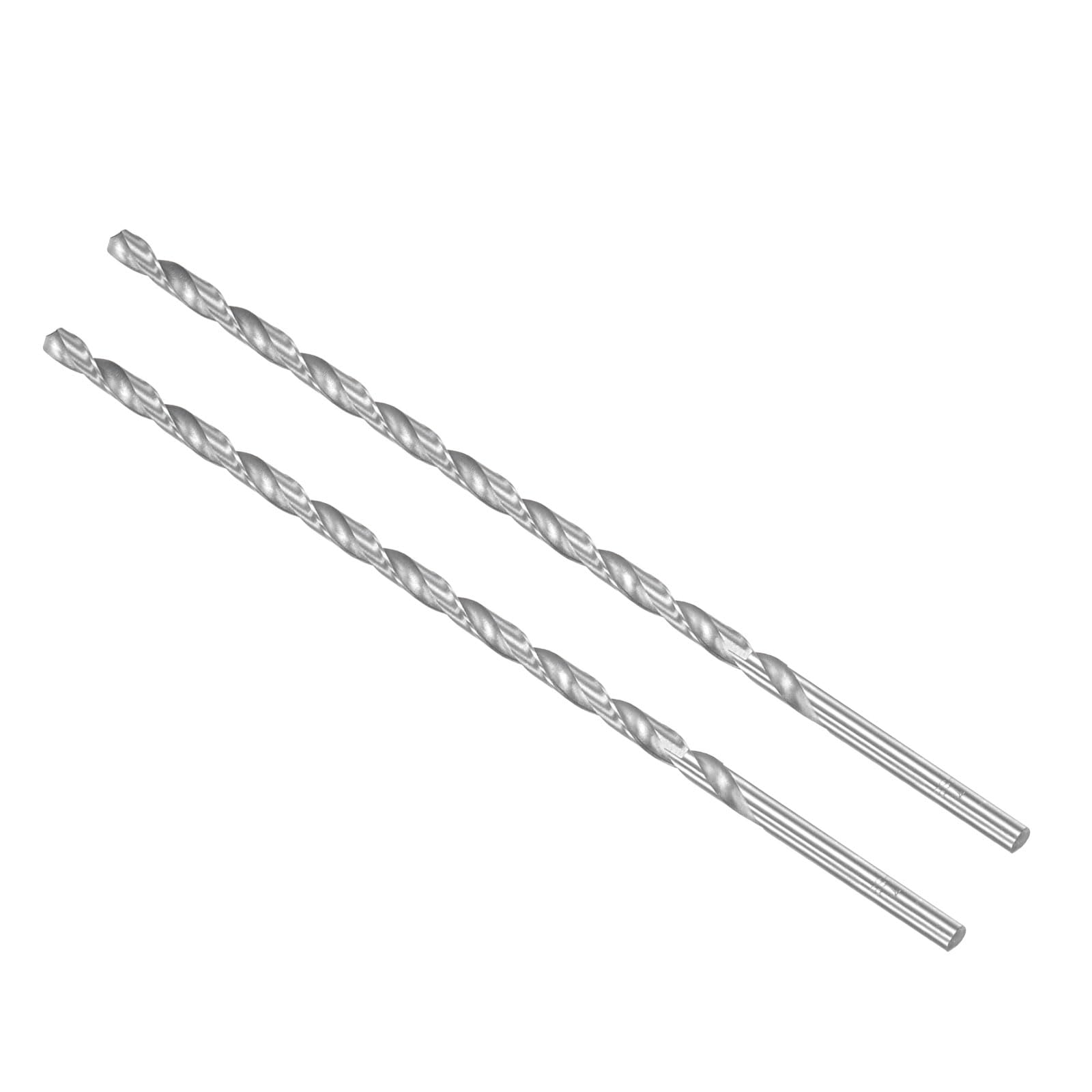 CoCud Extra Long High Speed Steel Twist Drill Bits, 7mm Diameter 250mm Length, Straight Twist Jobber Drill Bit - (Applications: for Metal Woodwork Plastic Aluminum), 2-Pieces