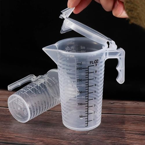 Vaso medidor plástico 250 ml con tapa miniatura 2