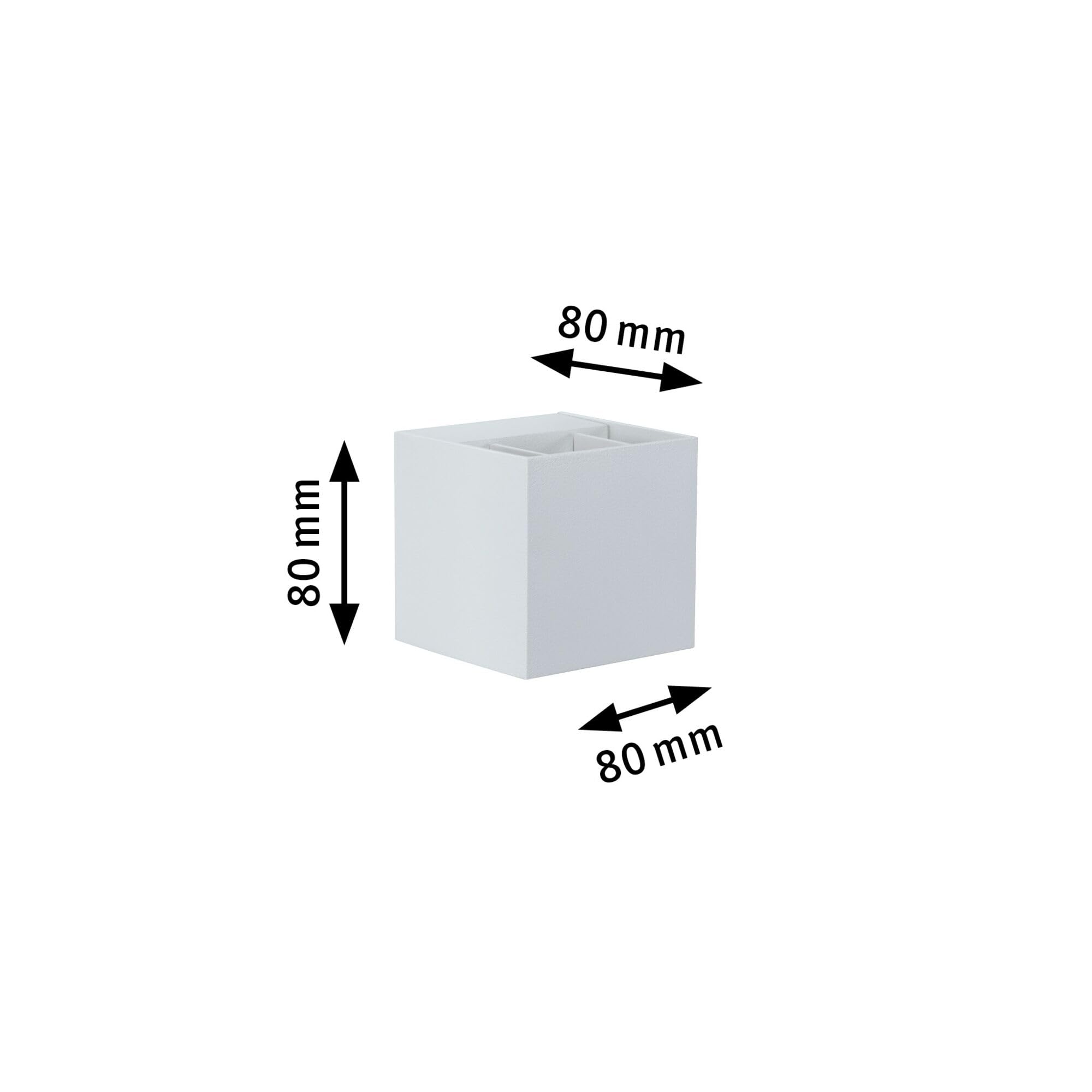 Paulmann 18001 Kit Spot en saillie spécial Cybo LED 2x3W, 230V, IP65, carré, 80x80 mm, Blanc, Alu