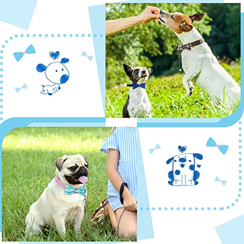 16 Pieces Dog Bow Ties Slide Dog Collar Bows Summer Hawaiian Styles Dog Collar Attachment Bows With Rubber Bands Dog Bow Ties For Large Dogs Spring Summer Grooming Independence Day(Classic Style) #TOP3