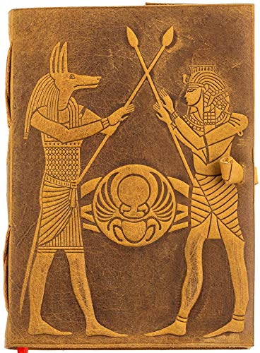Urban Leather Book - God of The Dead - Egyptische Kings Pharaoh en Anubis Journal voor tekenen, schetsboek, scrapbook, schrijven notitieboek, dagelijks dagdagdagboek, 5 x 7 inch ongelinieerd