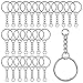 DESON 100 PCS Anneau Porte Clé, 25 mm Porte Clef avec Chaîne Argent Porte Clef avec Anneaux