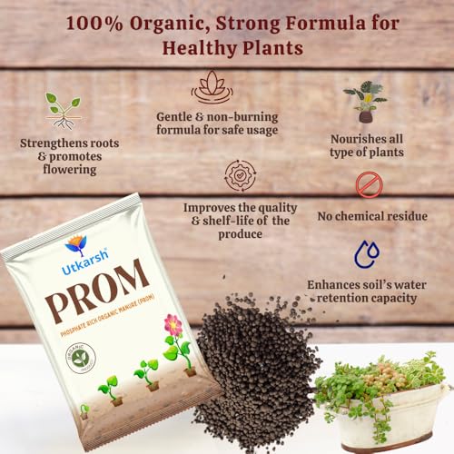 Image of Utkarsh PROM - Phosphate Rich Organic Manure for Plants, Home & Garden - 5 Kg Granules, 100% Water Soluble Organic DAP for Plants Growth, Bio DAP to Improve Flowering, Fruiting & Vegetables; Pack of 1