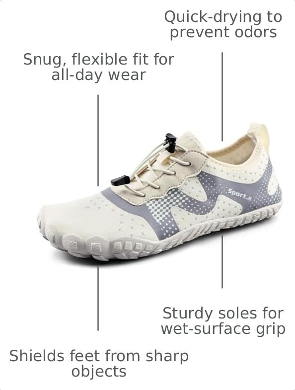 Image of Water Shoes for Men Barefoot Quick-Dry Aqua Sock Outdoor Athletic Sport Shoes for Kayaking, Boating, Hiking, Surfing, Walking