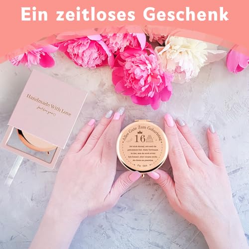 VivaJoy 16 Geburtstag Mädchen - Geschenk 16 Jahre Mädchen, 16 Jährige, Kompakter Make-up-Spiegel, 16. Geburtstag Geschenke für Schwestern, Beste Freundinnen, Frauen