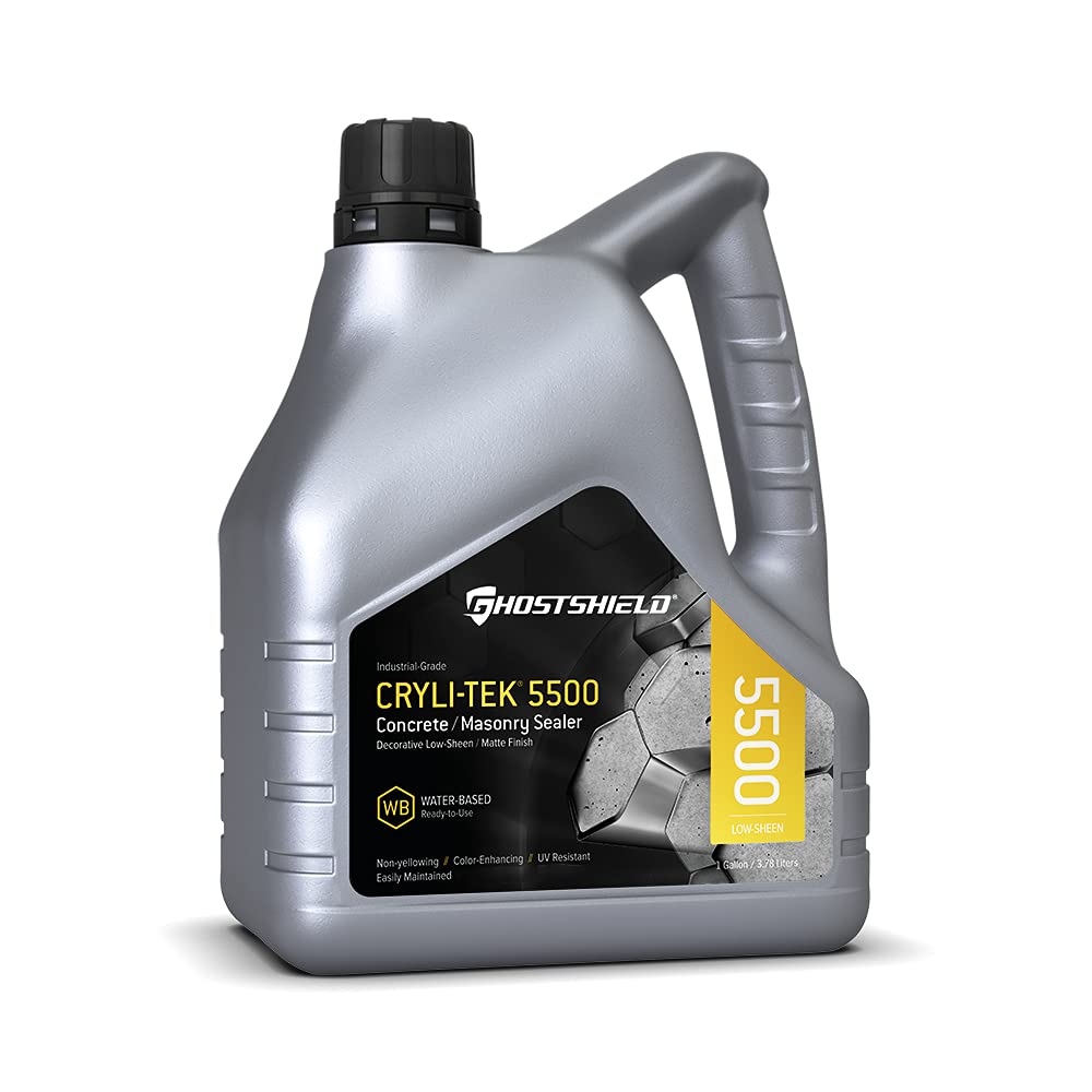 Cryli-Tek 5500-1 Gallon Water Based Acrylic Low Gloss Wet Look Water Repellent, Concrete Sealer and Paver Sealer