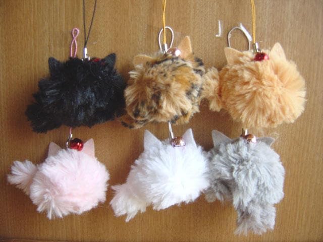 ♯Gzi15DDふさふさにゃんこしっぽストラップ&傘の柄カバー全6種