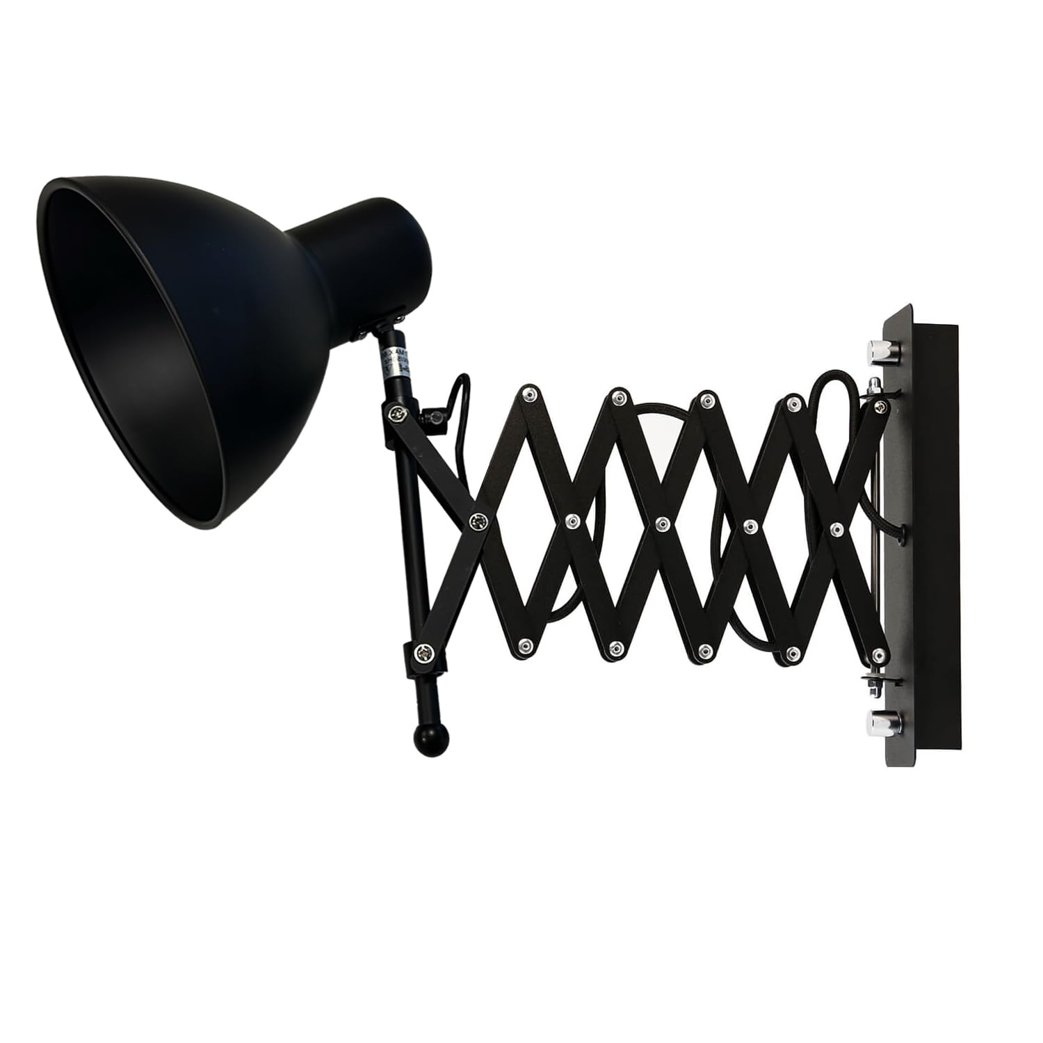Licht-Erlebnisse Wandlampe Schwarz Metall verstellbar – Drehbare E27 Wandleuchte ausziehbar – Lampe Wandmontage Innen – B:16 cm – Wandleuchte Flur Küche Schlafzimmer