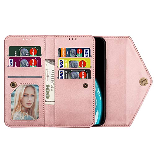 UKDANDANWEI Capa Y6, capa flip de couro PU dupla fólio compartimento para cartão com alça de pulso s
