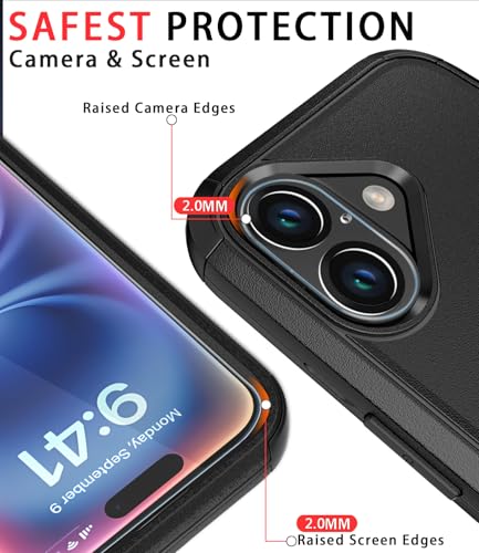 Image of Diverbox for iPhone 16 Plus Case [Compatible with MagSafe][Shockproof] [Dropproof][Tempered Glass Screen Protector + Camera Protectors] Heavy Duty Protection Cover for iPhone 16 Plus (Magnetic Black)