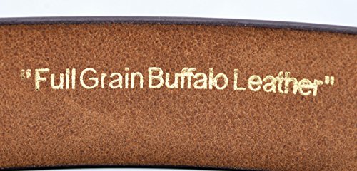 Full Grain Buffalo Leather Crunch Finish Strap - Red Brown4