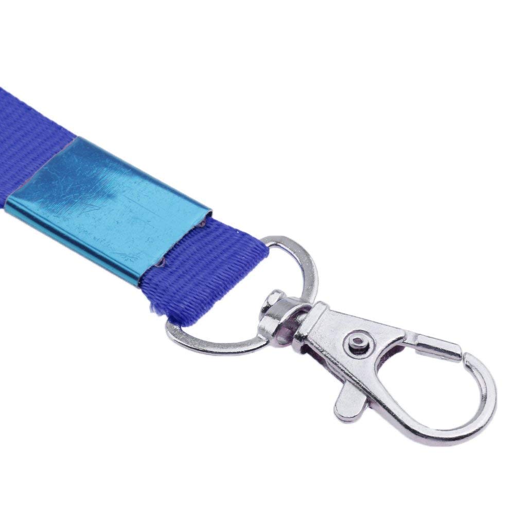 Abha Imported 10Pcs Lanyard ID Badge Key Holder Neck Strap Metal Lobster Clasp Navy Blue