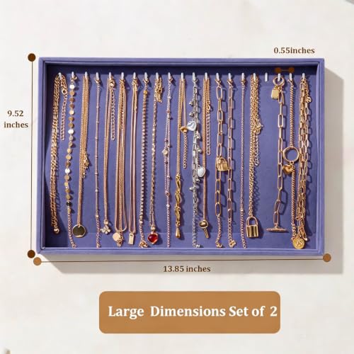 Image of Large Velvet Jewelry Tray Display Drawer Inserts 2 Pack