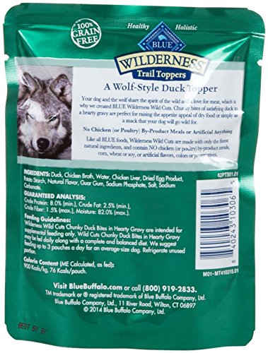 Image of Blue Buffalo Wilderness Wild Cuts Trail Toppers Chunky Bites In Hearty Gravy - Duck - 3 Oz