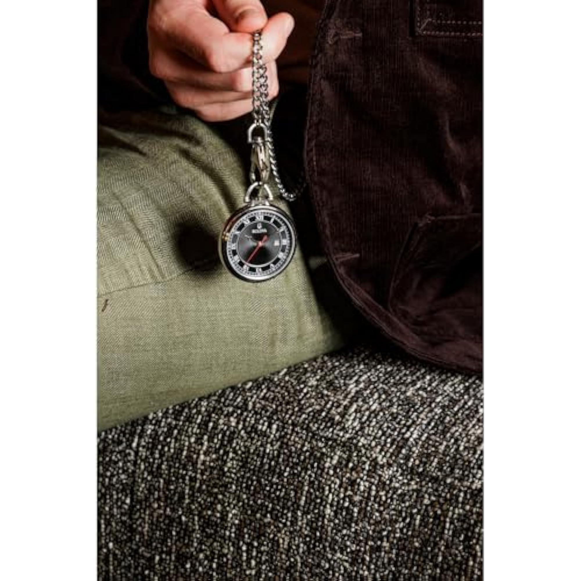 Tone Stainless Steel Pocket Watch, Classic Design
