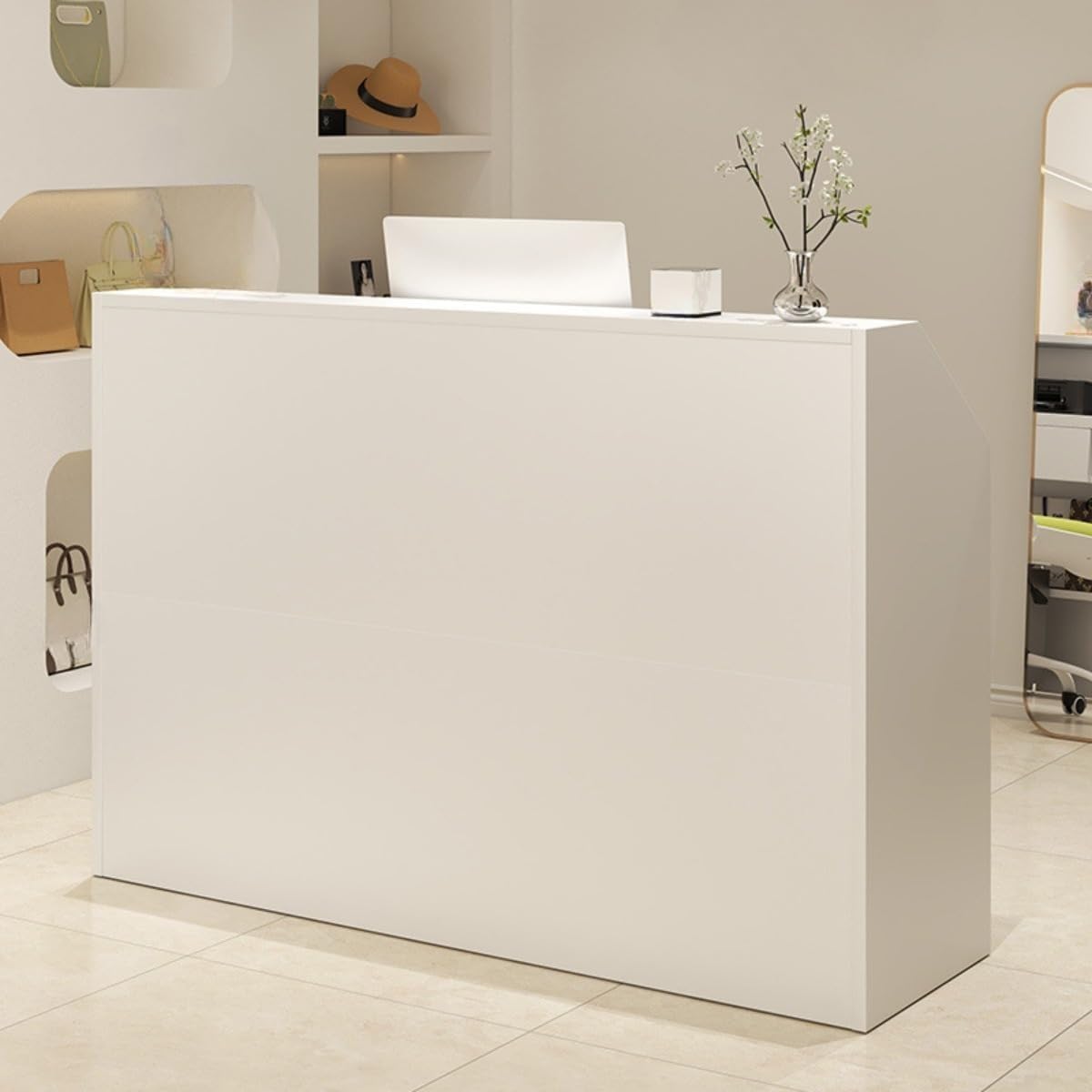 Amazon.co.jp: TVT 受付カウンター 木製カウンターテーブル 企業