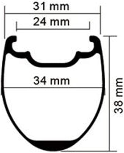 Miniatura 2 de Superteam Ruedas de grava de bicicleta de carretera de freno de disco de carbono sin cámara de 1.496 in de ancho 700c 1.220 in