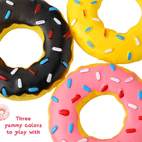 Jouet à mâcher pour chien donut de 13 cm avec sifflet intégré Leitee multicolore - 4