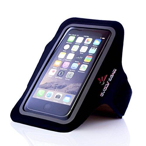 #1 Workout Armband for iPhone 6 / 6S & Samsung Galaxy S5 / S6 / S7 by EVOLV GEAR, Fit for Large to X-Large Arms, Great for Running/Exercise! Free Weight Loss Guide Included!!!