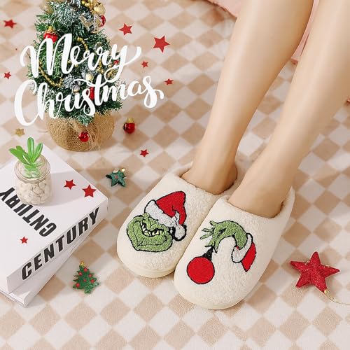 Christmas Slippers for Women - Non-Slip Plush Cozy House Shoes Warm Fuzzy Memory Foam Indoor Footwear2
