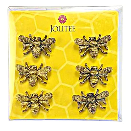 Set de 6 imanes decorativos abeja dorada miniatura 3