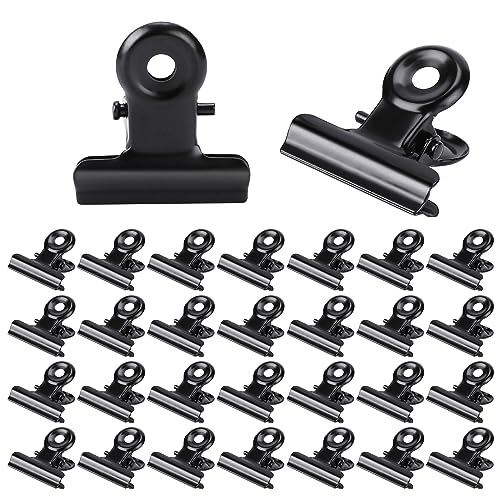 30 Stück Büroklammern Schwarz Kleine Metall klammern Scharnier Clips 22mm Papierklammern Mini Papiergeld Binder Klemmen für Fotos Büro Küche Hause