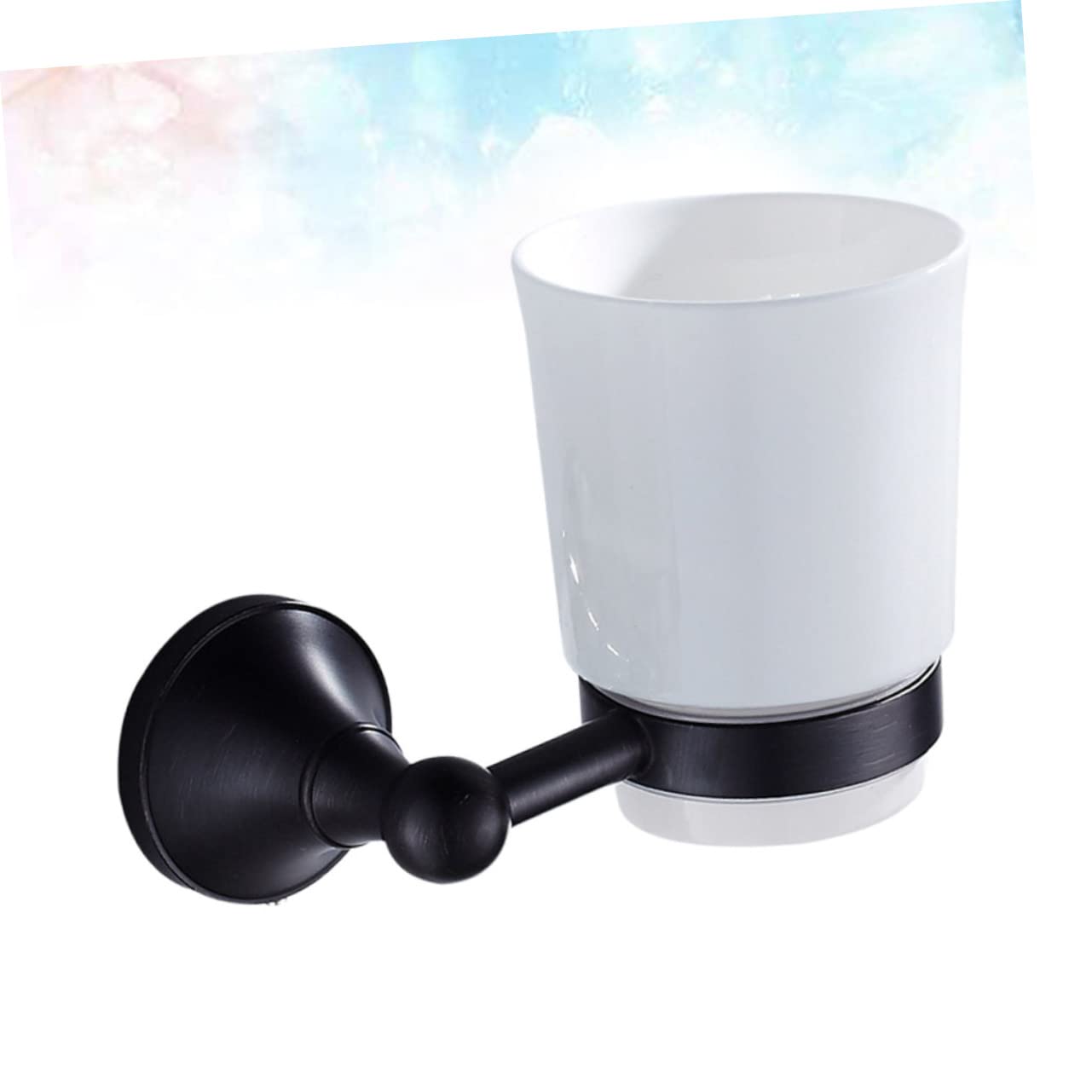 Portavasos Retro Individual De Cerámica Soporte para Vaso De Cepillo De Dientes Colgador De Pared para Baño Accesorios De Baño con Estante para Cepillos