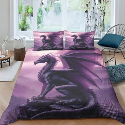 Parure de lit papillon violet microfibre housse couette 260x220cm 3D