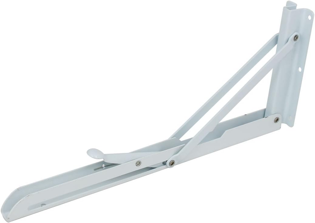 14'' Length Shelf Brackets & Supports Wall Mounted 90 Degree Folding Shelf Bracket Support Brackets White 2pcs