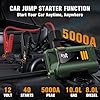 Jump Starter with Air Compressor,5000A Car Battery Jumper Starter, 16000mAh Battery Jumper Starter Portable for 10L Gas/Diesel Engine with 160PSI Booster,LED Display & Light,Jumper Cables #1