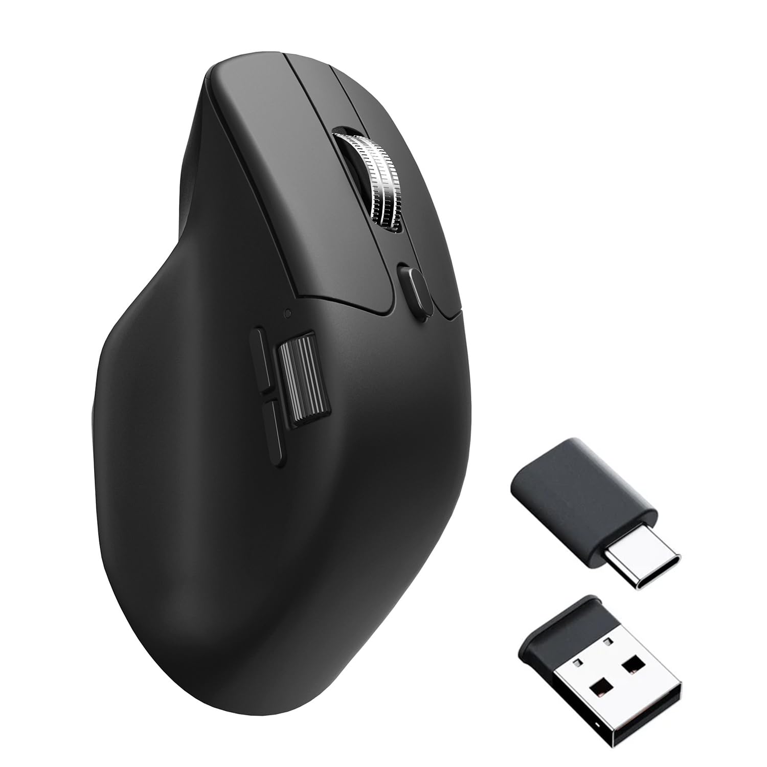 Keychron M6 Ratón Óptico Inalámbrico para Juegos, Tri-Modo 2,4 GHz/Bluetooth 5.1/con Cable, Sensor PixArt 3395, 26000 dpi, Botón Macro Programable Ergonómico y Ligero para Windows PC/Mac - Negro