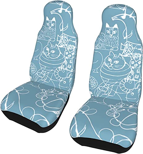 カーシートカバー 車用シートカバー リサ ラーソン 前席用 シートカバー 背面フルカバー シート保護バケットシート フロント座席適用 左右独立型 耐久性 おしゃれ かわいい お手入れ簡単 滑り止め 汚れに強い 取付簡単 丸洗いok 軽/普通車適用 Suv