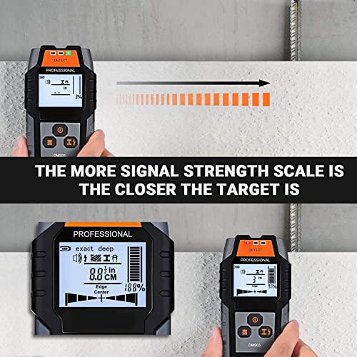 789 Stud Finder, 4 In 1 Sensor Wall Scanner, With Digital Lcd Display, Automatic Calibration And Sound Alarm, 3 Signal Lamp Prompts, For Wood Ac Wire Metal Stud Detection - Dms03, Orange #TOP5