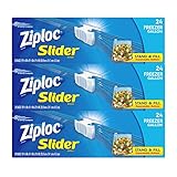 Ziploc Slider Freezer Bags, Stand-and-Fill with Expandable Bottom, Gallon, 72 Count, Pack of 3 (72 Total Bags)