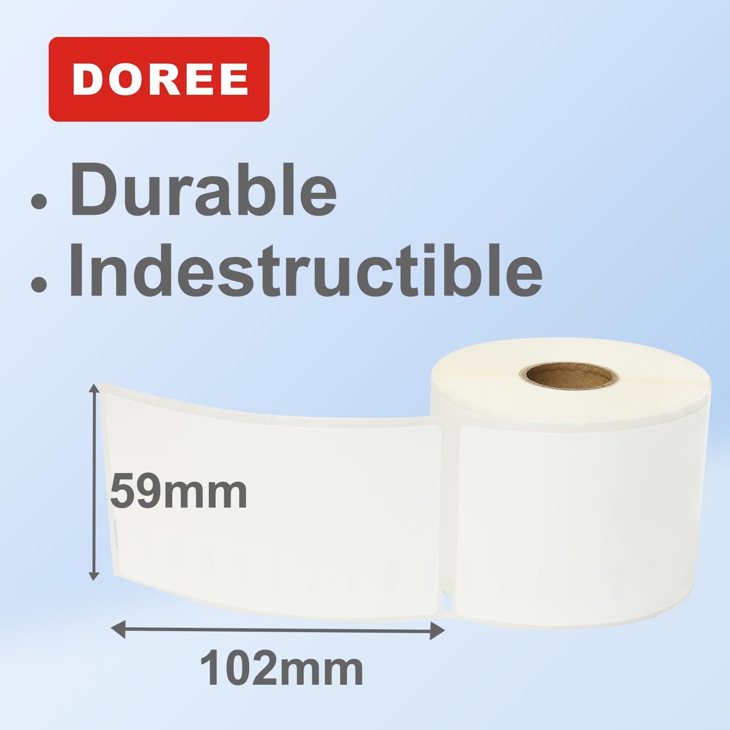 Doree 1933088 strapazierfähige LabelWriter-Etiketten, 59x102mm (300 einzelne Aufkleber pro Rolle), kompatible Geräte: LabelWriter 4XL, 450, 450 Twin Turbo. (6 Rollen)